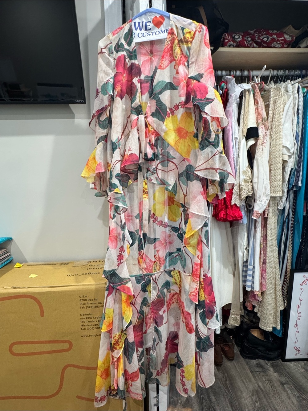 PatBO Floral Maxi Dress in Pink, Yellow & Green